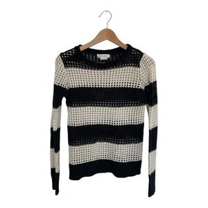 Guilty Black and Cream Striped Knit Sweater size small